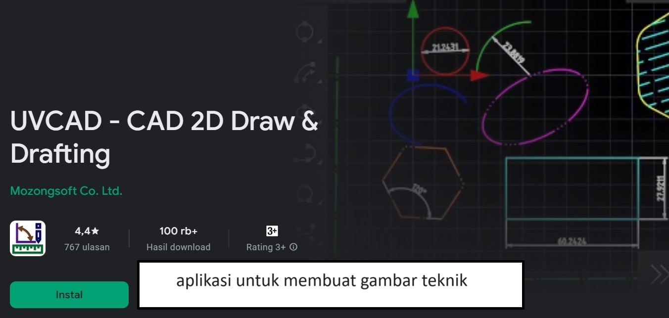 berikut aplikasi untuk membuat gambar teknik adalah