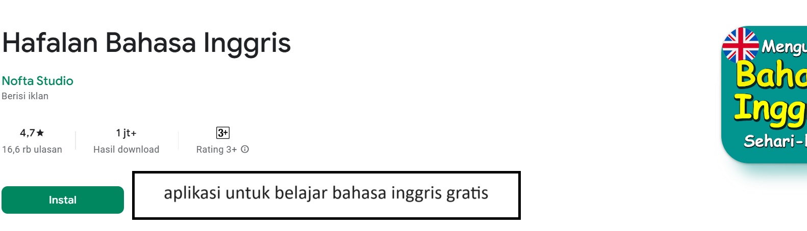 aplikasi untuk belajar bahasa inggris gratis