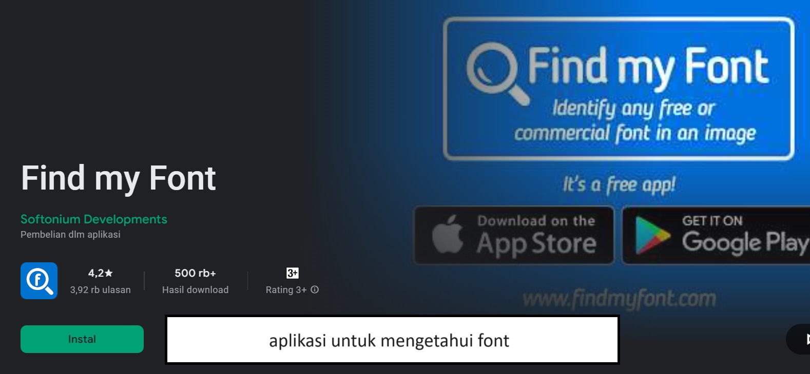 aplikasi untuk mengetahui font