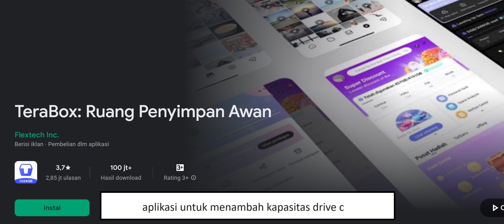 aplikasi untuk menambah kapasitas drive c