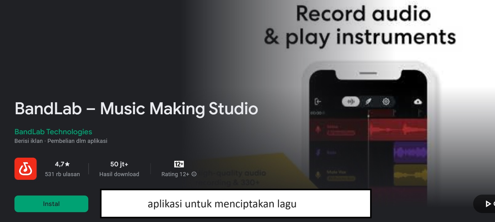 aplikasi untuk menciptakan lagu