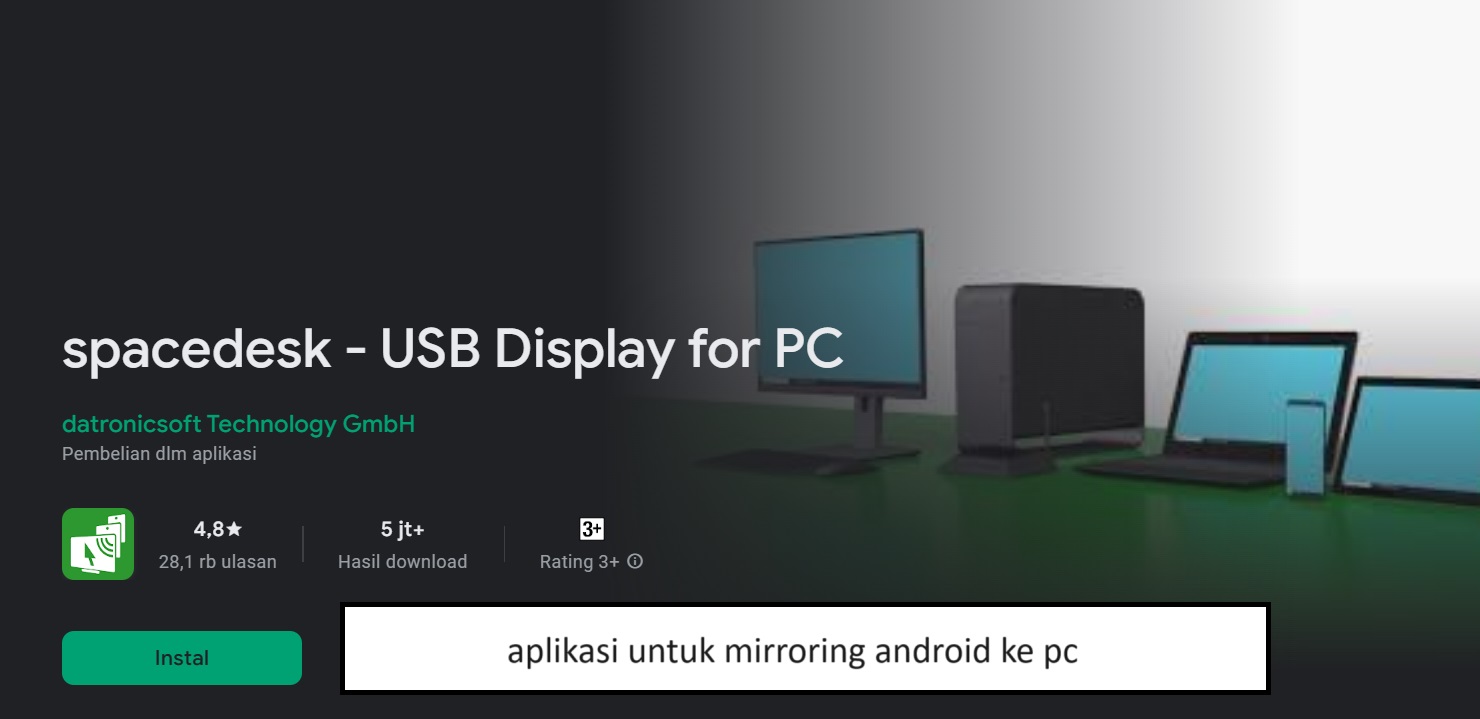 aplikasi untuk mirroring android ke pc