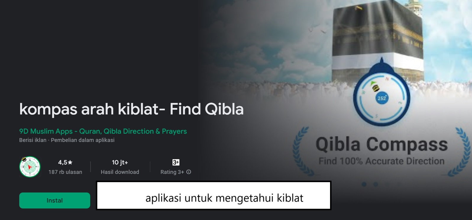 aplikasi untuk mengetahui kiblat