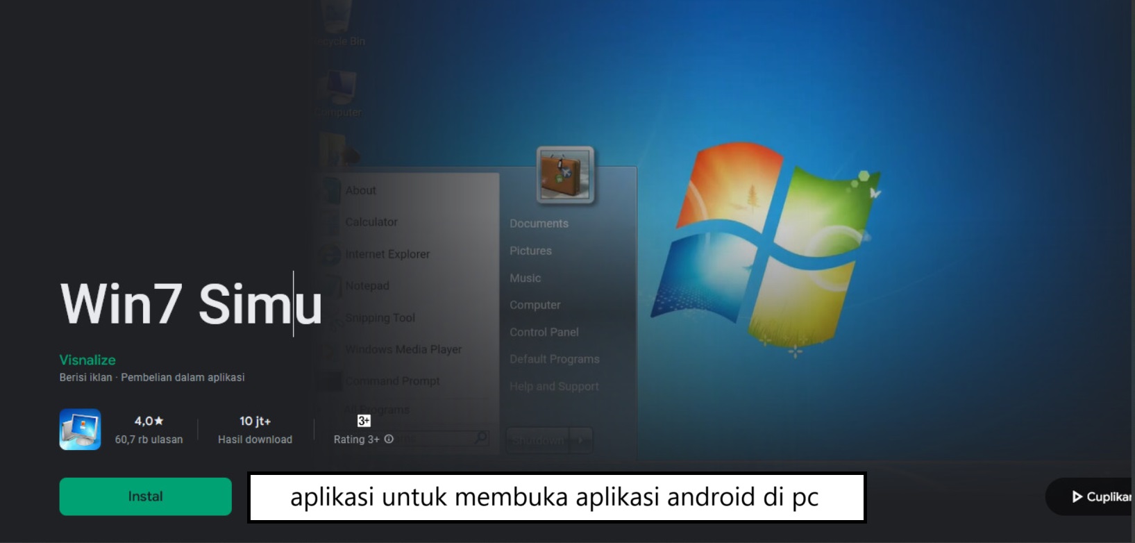 aplikasi untuk membuka aplikasi android di pc