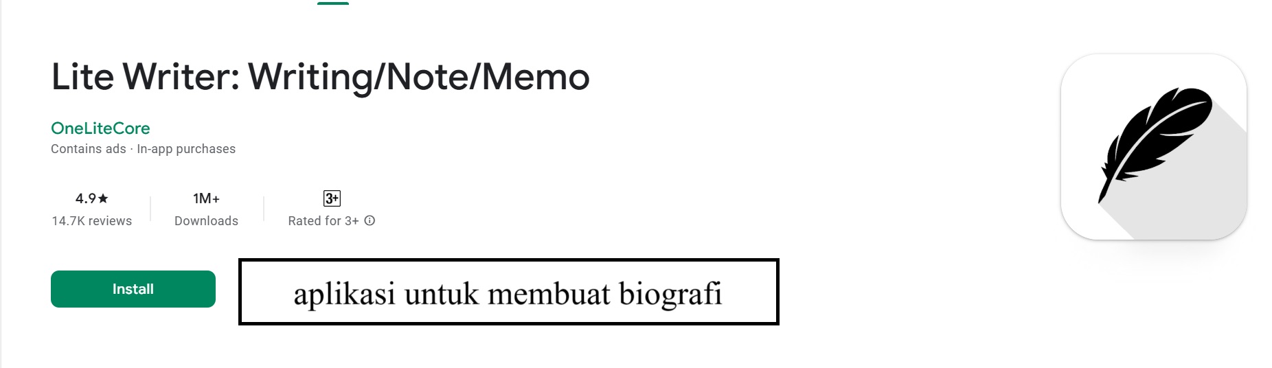 aplikasi untuk membuat biografi