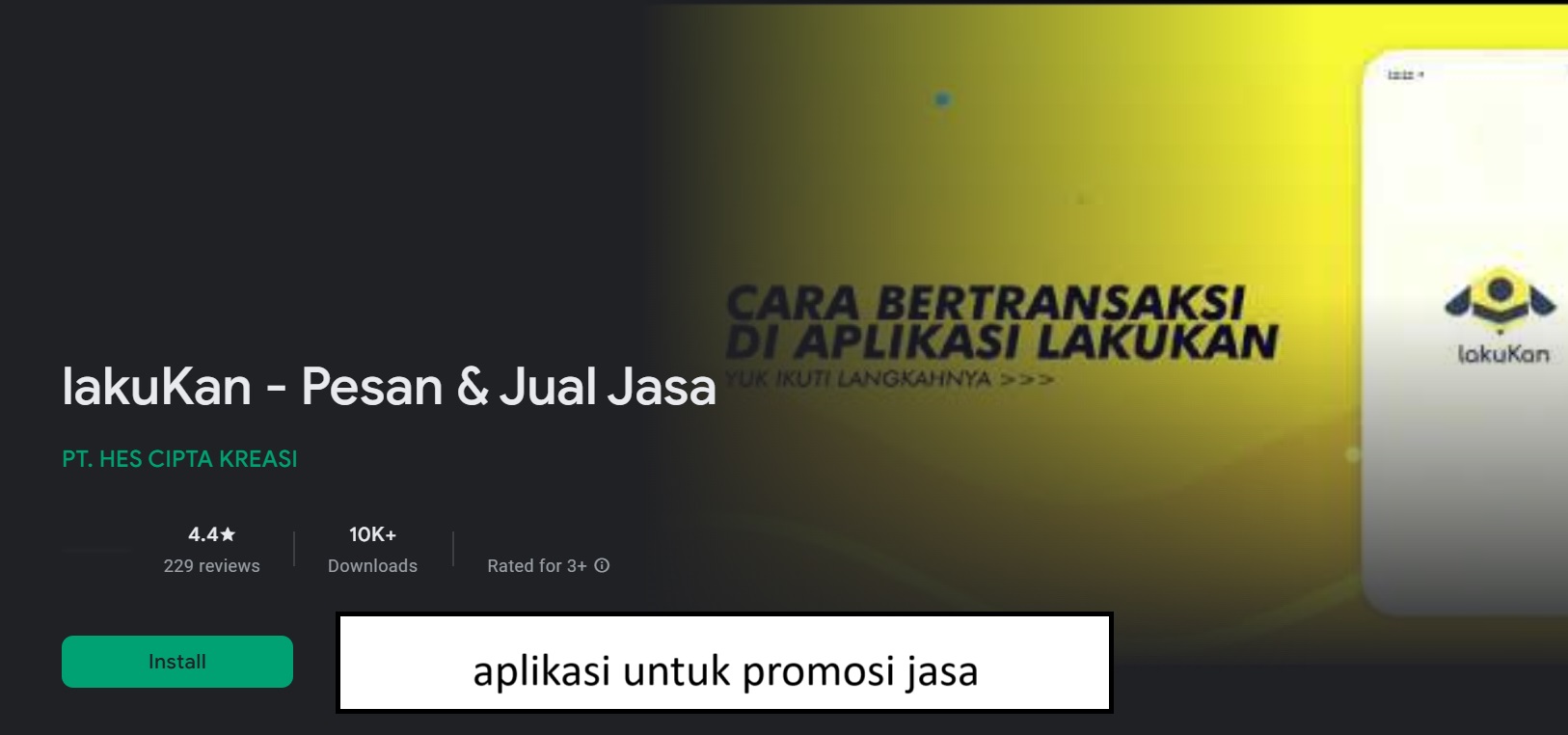 aplikasi untuk promosi jasa