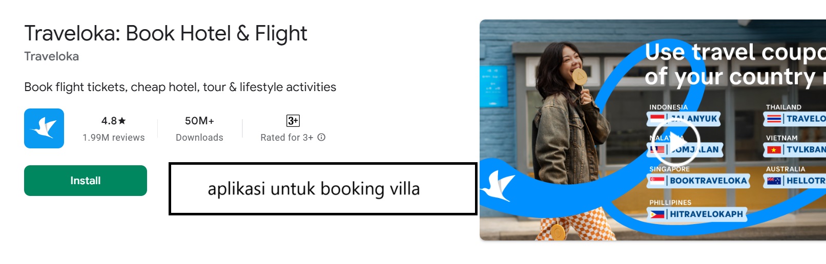 aplikasi untuk booking villa