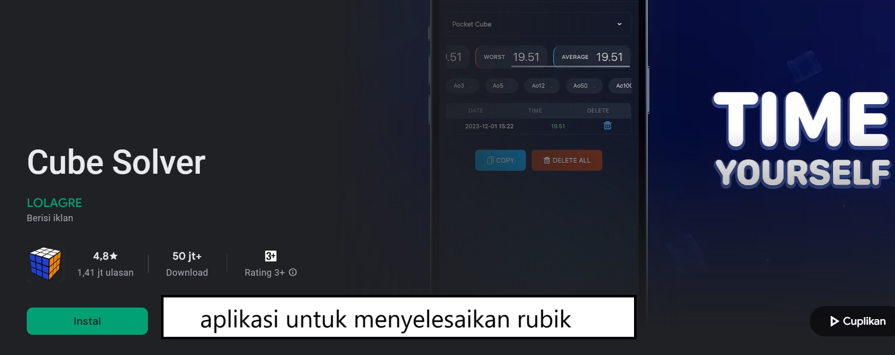 aplikasi untuk menyelesaikan rubik