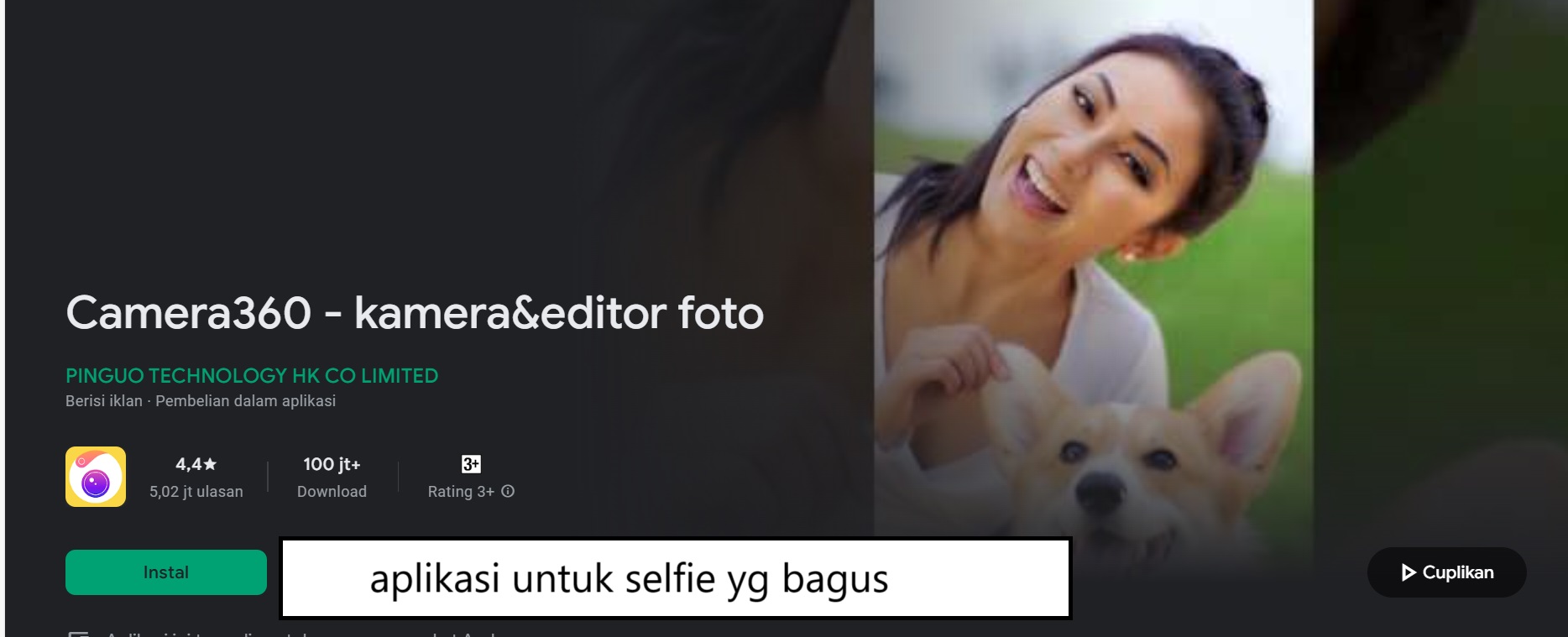 aplikasi untuk selfie yang bagus
