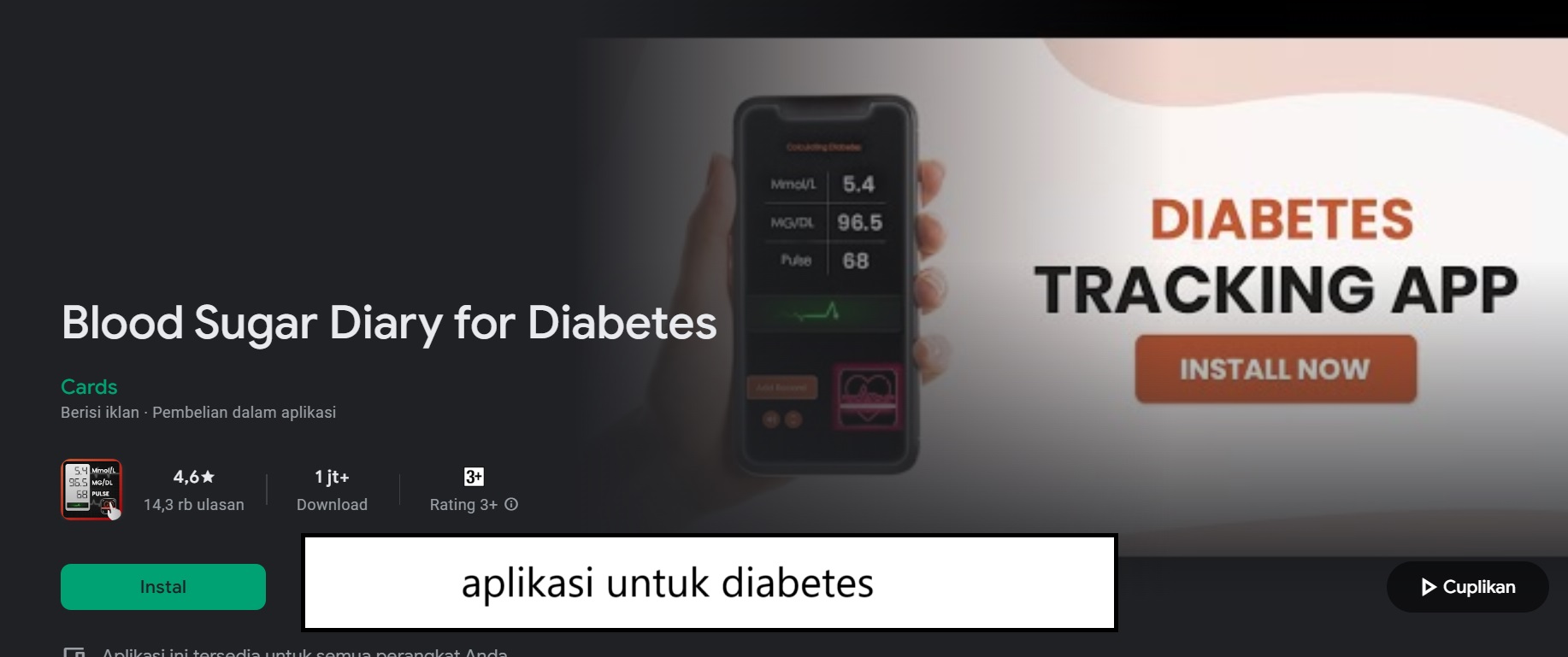 aplikasi untuk diabetes