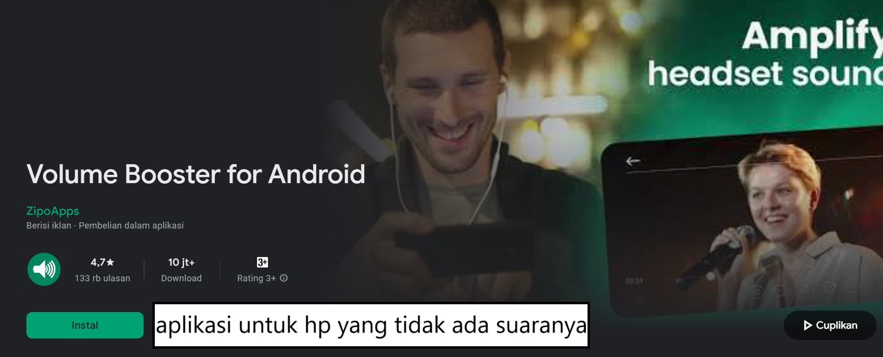 aplikasi untuk hp yang tidak ada suaranya