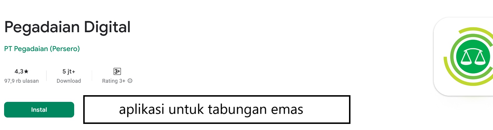 aplikasi untuk tabungan emas